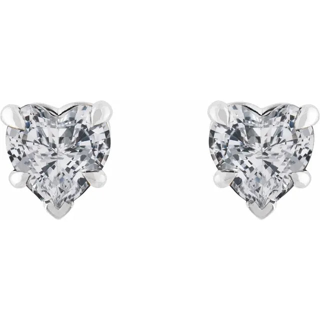 Heart Shaped Lab Diamond Earrings