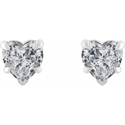 Heart Shaped Lab Diamond Earrings