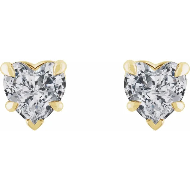 Heart Shaped Lab Diamond Earrings