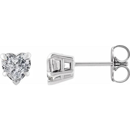 Heart Shaped Lab Diamond Earrings