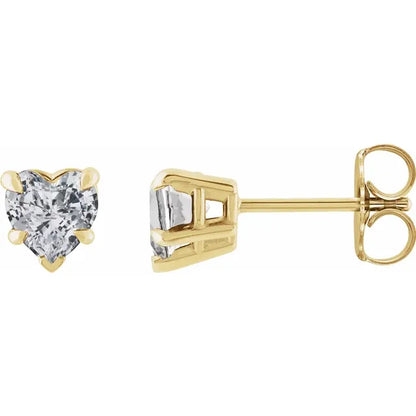 Heart Shaped Lab Diamond Earrings