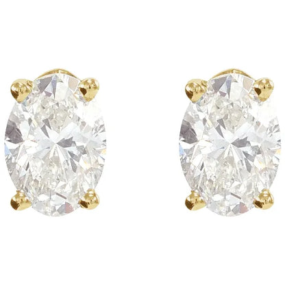 Oval Diamond Solitaire Stud Earrings Lab-Grown Diamond Karat Designs