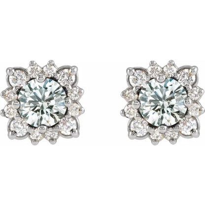 Halo Lab-Grown Diamond Stud Earrings