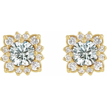 Halo Lab-Grown Diamond Stud Earrings