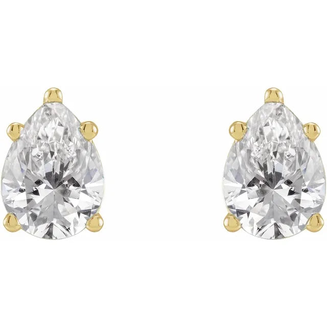 Pear Shaped Lab-Grown Diamond Stud Earrings