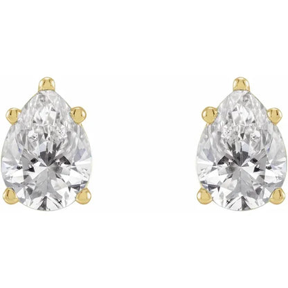 Pear Shaped Lab-Grown Diamond Stud Earrings Lab-Grown Diamond Karat Designs