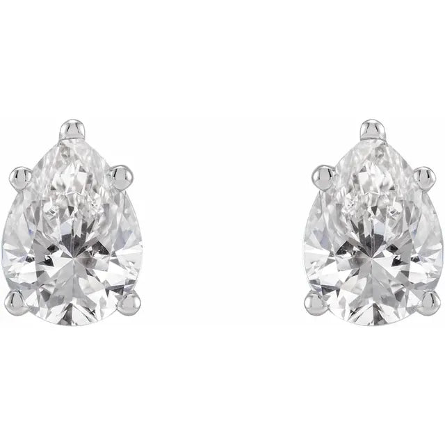 Pear Shaped Lab-Grown Diamond Stud Earrings