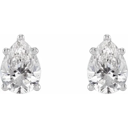 Pear Shaped Lab-Grown Diamond Stud Earrings Lab-Grown Diamond Karat Designs