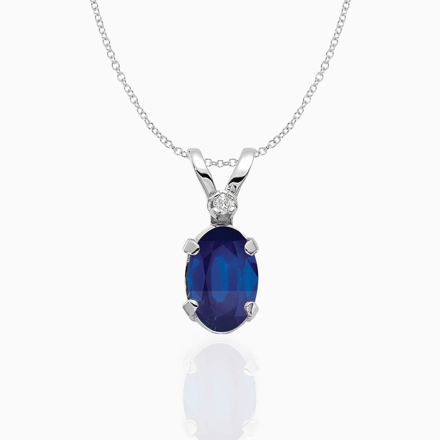 Oval Sapphire Solitaire Pendant Necklace