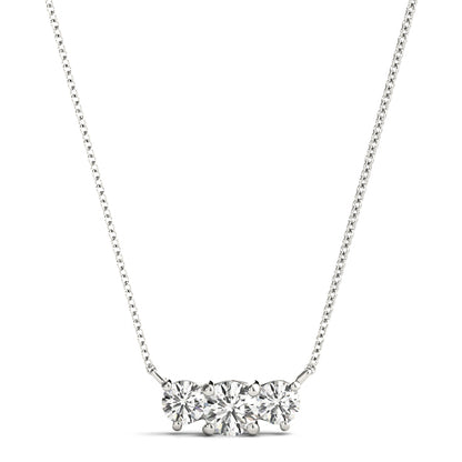 Three Stone Diamond Pendant Necklace