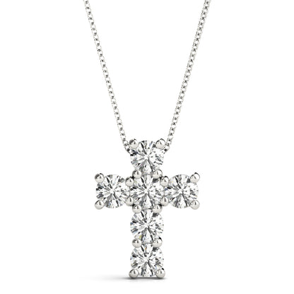 Lab-Grown Diamond Cross Necklace