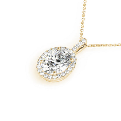 Oval Lab-Grown Diamond Halo Pendant