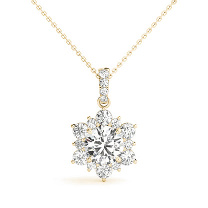 Flower Diamond Pendant Necklace Lab-Grown Diamond Karat Designs