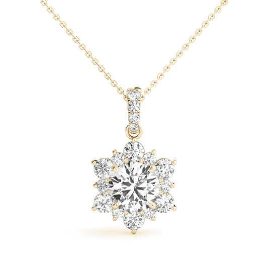 Flower Diamond Pendant Necklace