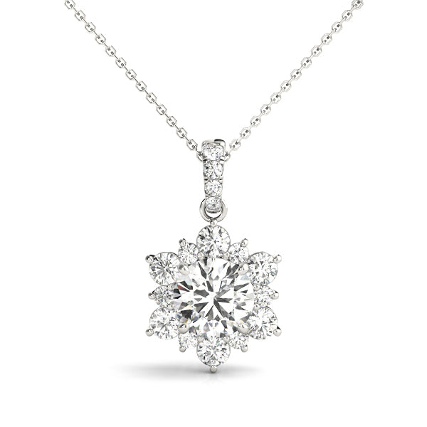 Flower Diamond Pendant Necklace Lab-Grown Diamond Karat Designs