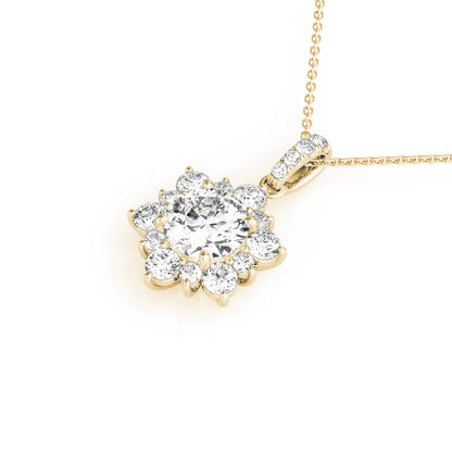 Flower Diamond Pendant Necklace