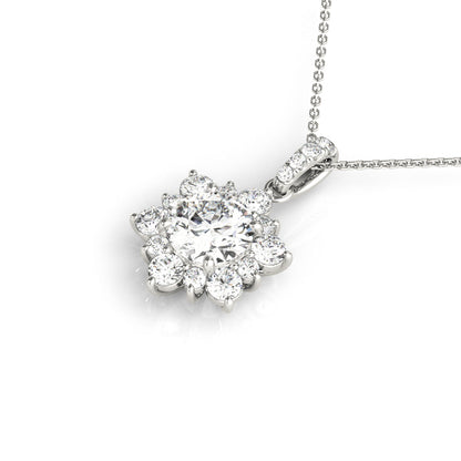 Flower Diamond Pendant Necklace Lab-Grown Diamond Karat Designs