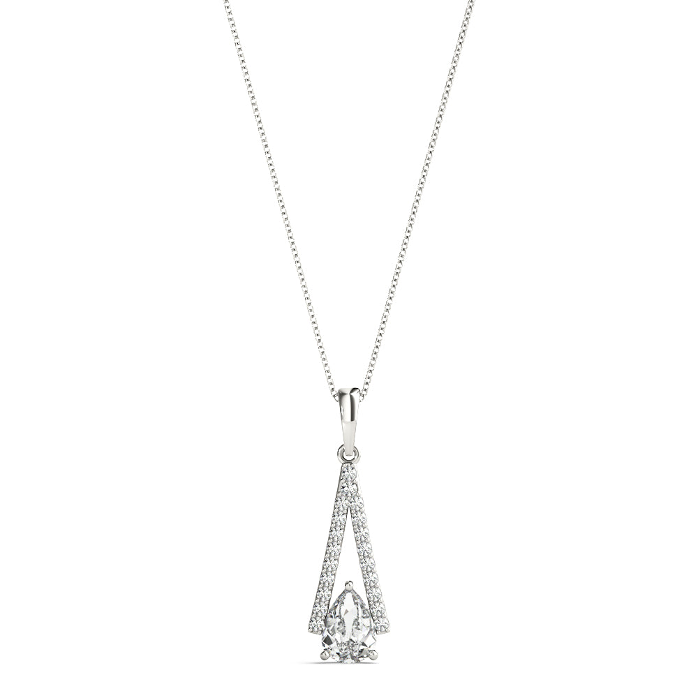 Pear Diamond Tear Drop Necklace