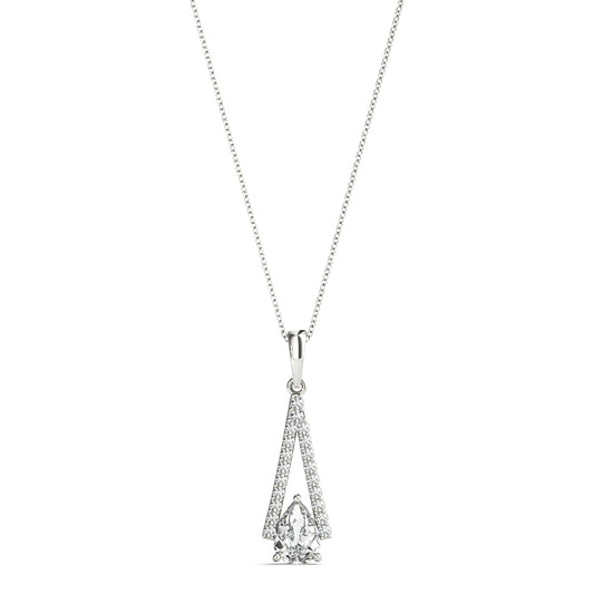 Pear Diamond Tear Drop Necklace