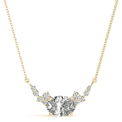 Oval Diamond Pendant Necklace