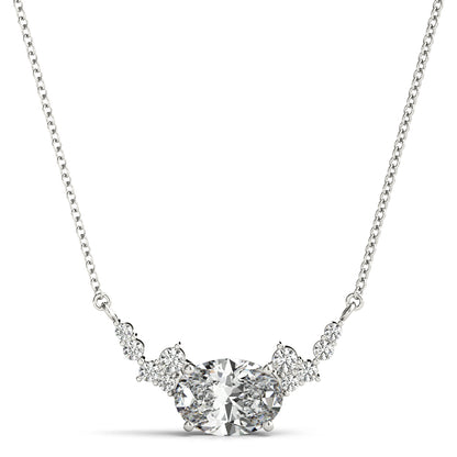 Oval Diamond Pendant Necklace