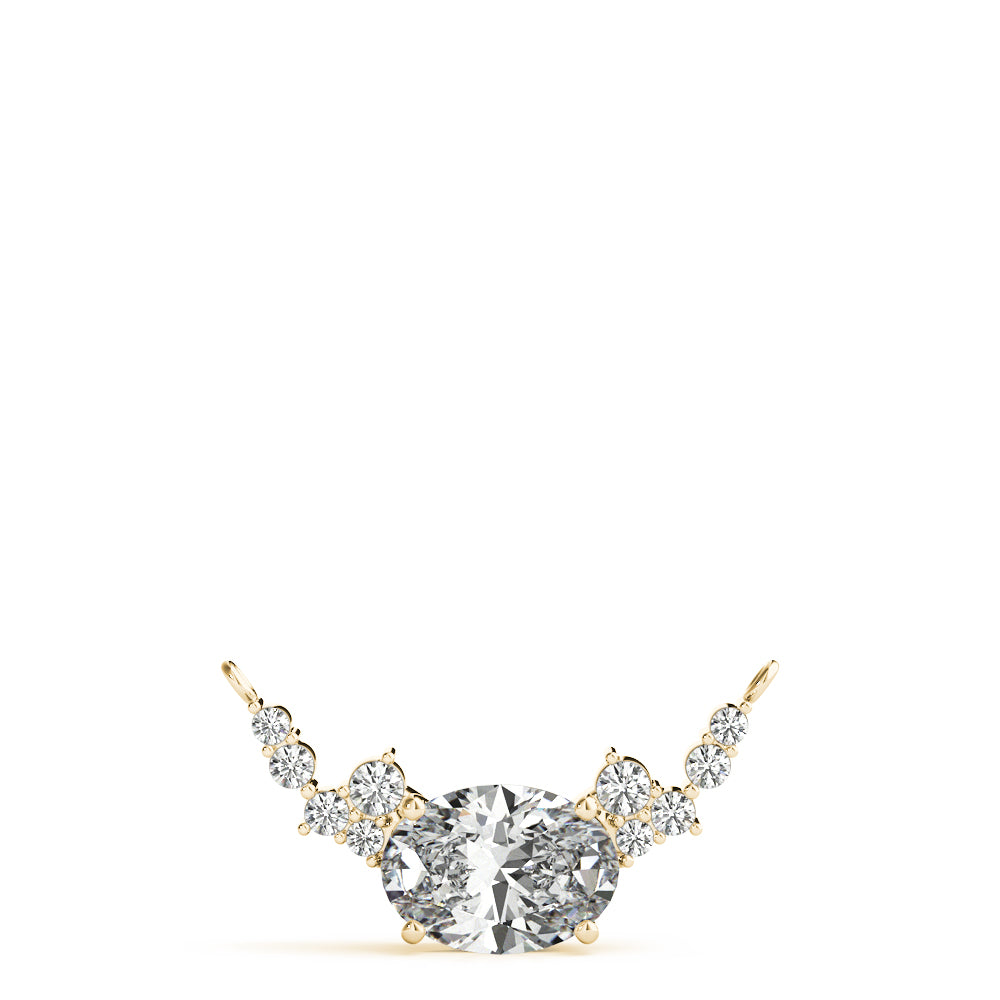 Oval Diamond Pendant Necklace Lab-Grown Diamond Karat Designs