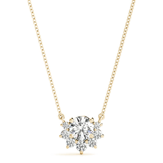 Half Halo Round Diamond Pendant Necklace 14k Yellow Gold 0.33 Lab-Grown Diamond Karat Designs