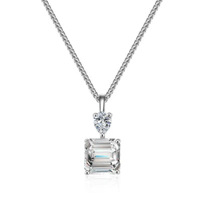 Asscher Cut Moissanite Pendant Necklace