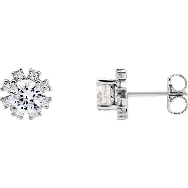 Round Diamond Stud Earrings