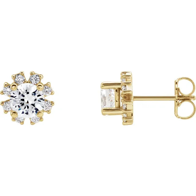 Round Diamond Stud Earrings