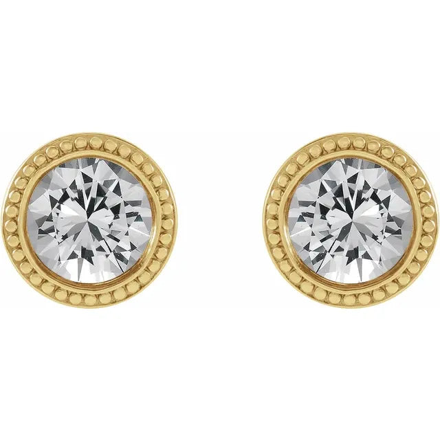 Bezel Set Round Lab-Grown Diamond Earrings