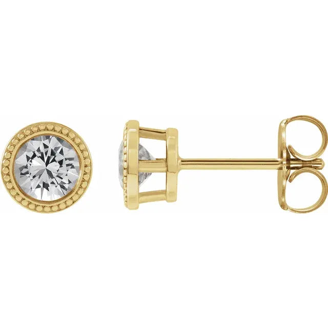 Bezel Set Round Lab-Grown Diamond Earrings