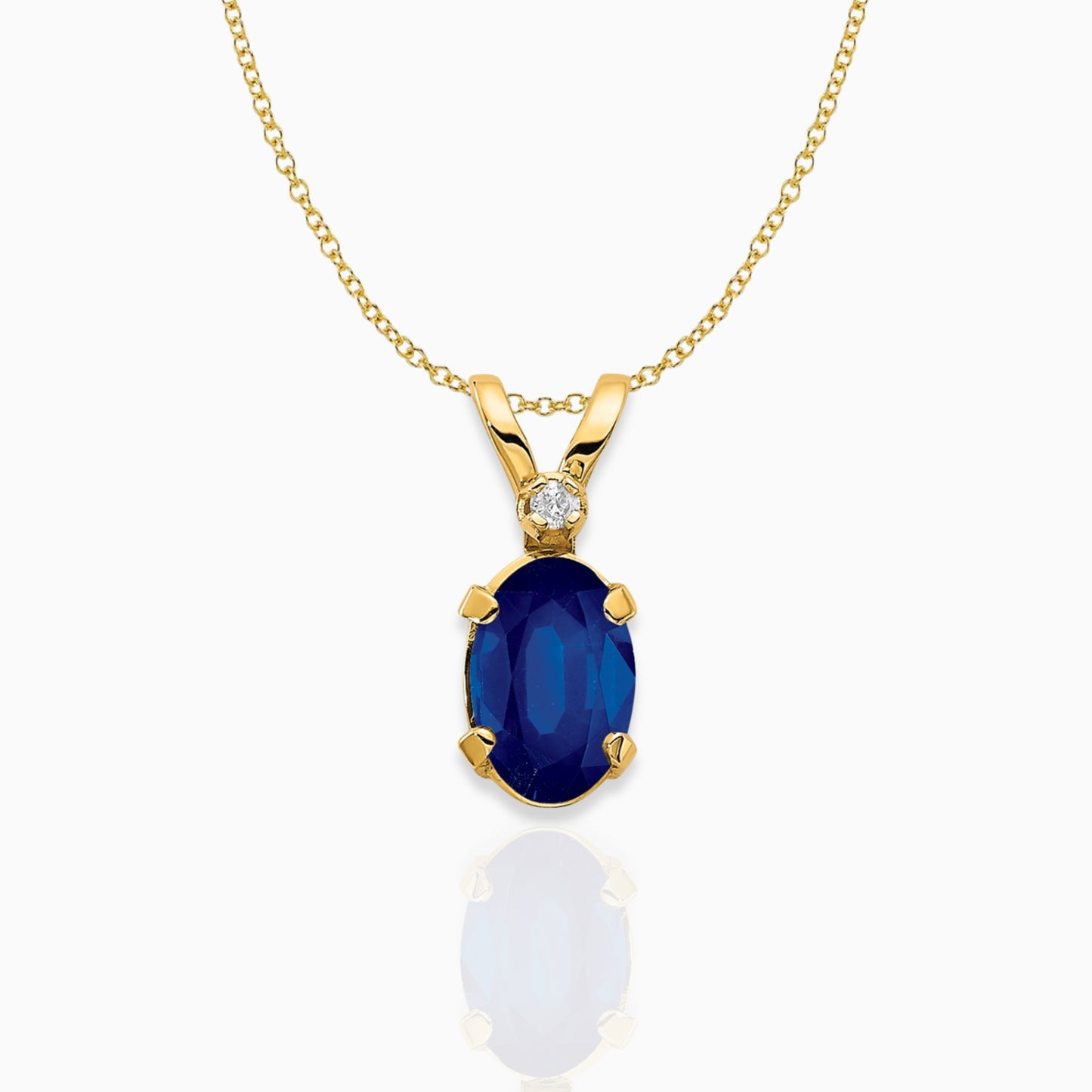 Oval Sapphire Solitaire Pendant Necklace