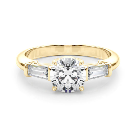 Tapered Baguette Three Stone Lab Diamond Wedding Ring