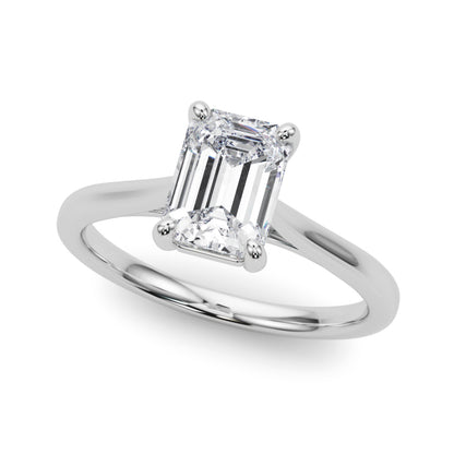 Emerald Cut Diamond Cathedral Engagement Ring