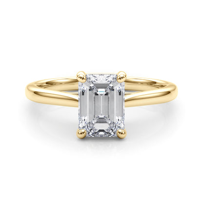 Emerald Cut Diamond Cathedral Engagement Ring