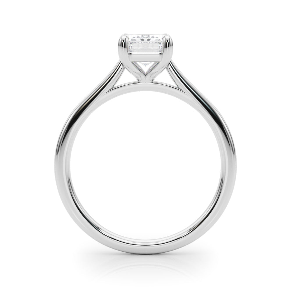 Emerald Cut Diamond Cathedral Engagement Ring