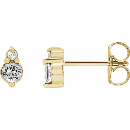 Two Stone Diamond Earrings 14k Yellow Gold 0.5 Lab-Grown Diamond Karat Designs