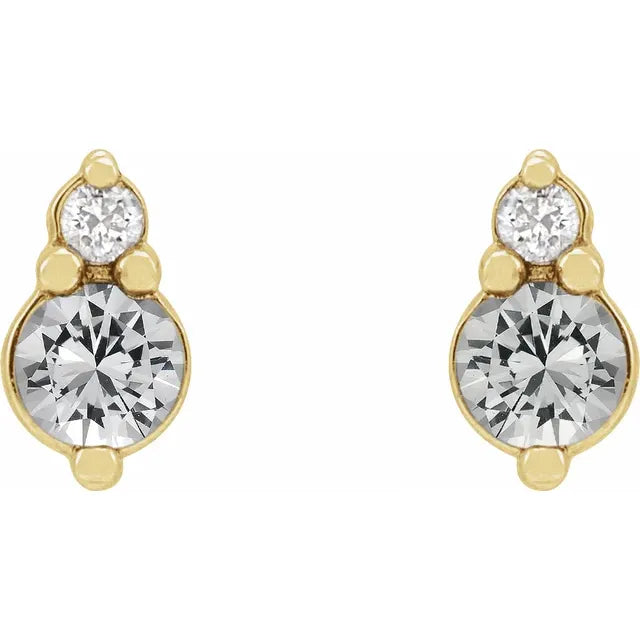 Two Stone Diamond Earrings