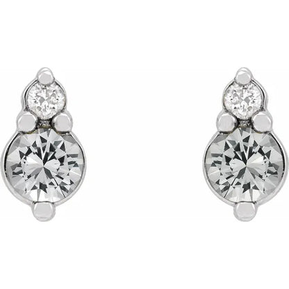 Two Stone Diamond Earrings