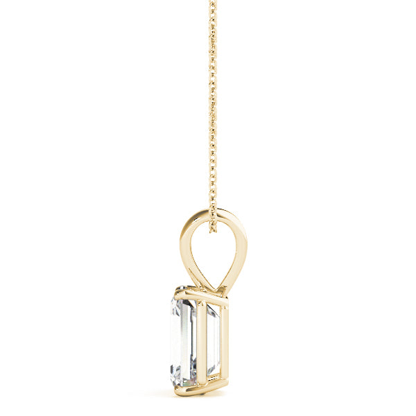 Emerald Cut Diamond Solitaire Pendant Necklace