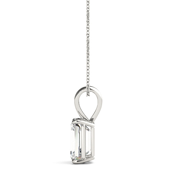 Emerald Cut Diamond Solitaire Pendant Necklace