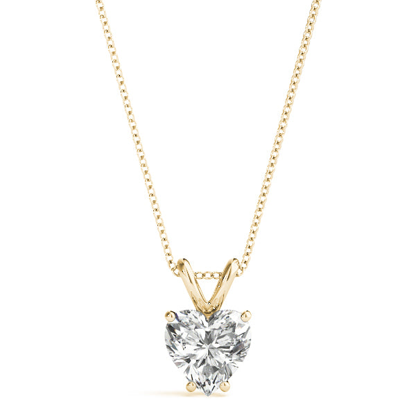 Heart Shaped Diamond Pendant Necklace 14k Yellow Gold Lab-Grown Diamond Karat Designs