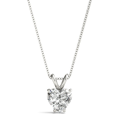 Heart Shaped Diamond Pendant Necklace 14k White Gold Lab-Grown Diamond Karat Designs