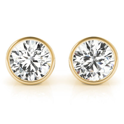 Bezel Set Diamond Earrings