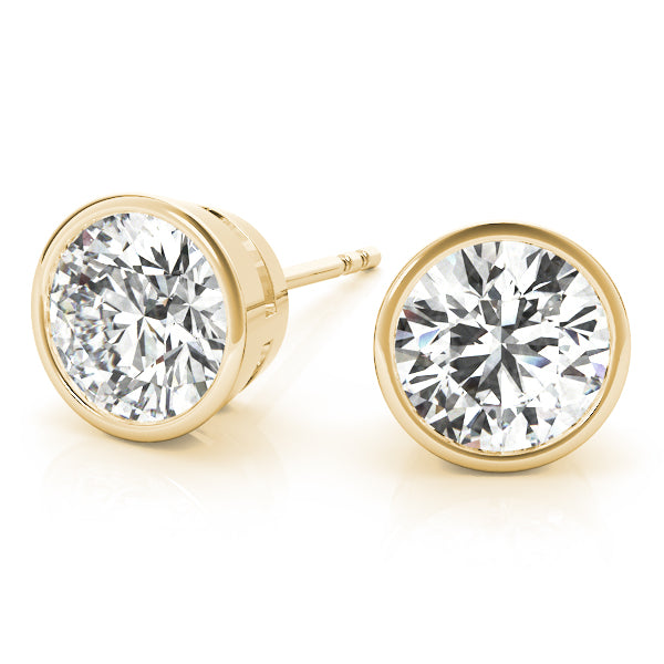 Bezel Set Diamond Earrings