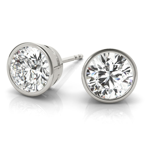 Bezel Set Diamond Earrings