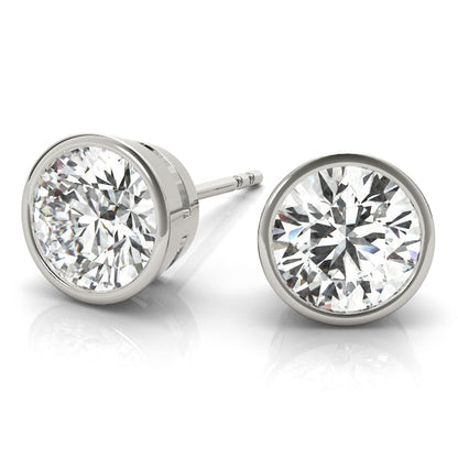 Bezel Set Diamond Earrings