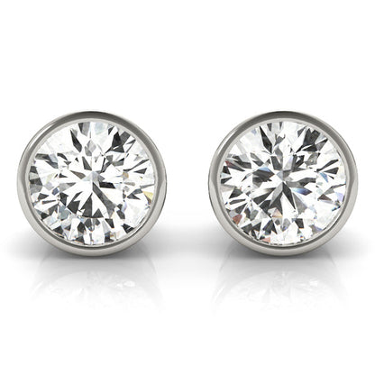 Bezel Set Diamond Earrings