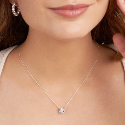 Round Moissanite Solitaire Pendant Necklace Moissanite Karat Designs